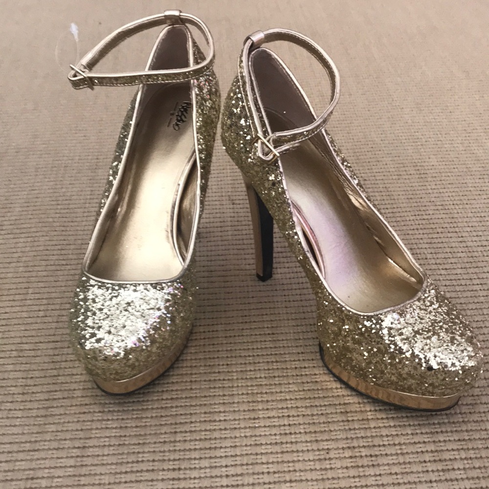 Massimo gold glitter heels